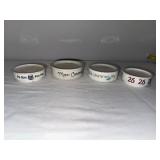 Set of 4 Holiday-Themed Antique English Ironstone Containers with Festive Inscriptions Set of 4 Holiday-Themed Antique English Ironstone Containers with Festive Inscriptions