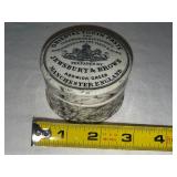 Antique English Advertising Ironstone Jewsbury & Brown Porcelain Toothpaste Jar Antique English Advertising Ironstone Jewsbury & Brown Porcelain Toothpaste Jar