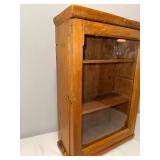 Rustic Wooden Display Cabinet with Glass Door and Shelves Rustic Wooden Display Cabinet with Glass Door and Shelves