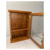 Rustic Wooden Display Cabinet with Glass Door and Shelves Rustic Wooden Display Cabinet with Glass Door and Shelves