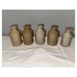 Set of 5 Antique English Stoneware Bottles Rustic Decor Set of 5 Antique English Stoneware Bottles Rustic Decor