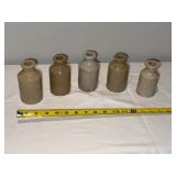 Set of 5 Antique English Stoneware Bottles Rustic Decor Set of 5 Antique English Stoneware Bottles Rustic Decor