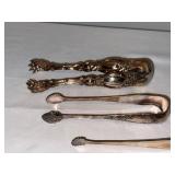 Vintage French Silver-Plated Sugar Tongs Set of 4 Ornate Designs Vintage French Silver-Plated Sugar Tongs Set of 4 Ornate Designs