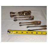 Vintage French Silver-Plated Sugar Tongs Set of 4 Ornate Designs Vintage French Silver-Plated Sugar Tongs Set of 4 Ornate Designs
