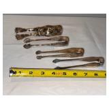 Vintage French Silver-Plated Sugar Tongs Set of 4 Ornate Designs Vintage French Silver-Plated Sugar Tongs Set of 4 Ornate Designs