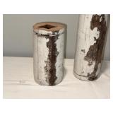 Set of 3 Rustic Architectural Salvage White Wooden Vases Set of 3 Rustic Architectural Salvage White Wooden Vases