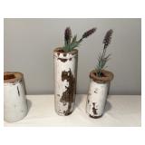 Set of 3 Rustic Architectural Salvage White Wooden Vases Set of 3 Rustic Architectural Salvage White Wooden Vases