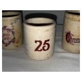 Set of 3 Vintage English Ironstone Christmas Crocks - Candy Canes, 25, Christmas Set of 3 Vintage English Ironstone Christmas Crocks - Candy Canes, 25, Christmas