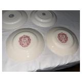Vintage Red and White Stamped Transferware Plate Collection, 12 Pieces Vintage Red and White Stamped Transferware Plate Collection, 12 Pieces