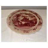 Vintage Red Stamped Transferware Covered Serving Dish Vintage Red Stamped Transferware Covered Serving Dish
