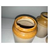 Vintage 3-Piece Ironstone English Stoneware Pottery Jar Set with Maker Vintage 3-Piece Ironstone English Stoneware Pottery Jar Set with Maker