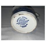French Ironstone Stamped Blue and White Ceramic Jug and Bowl Collection French Ironstone Stamped Blue and White Ceramic Jug and Bowl Collection