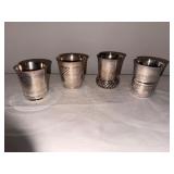 Set of 4 Vintage Silver-Plated French Christening Cups Set of 4 Vintage Silver-Plated French Christening Cups
