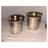 Set of 4 Vintage Silver-Plated French Christening Cups Set of 4 Vintage Silver-Plated French Christening Cups