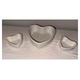 PILLIVUYT France Heart-Shaped White Porcelain Dish Drainers Set PILLIVUYT France Heart-Shaped White Porcelain Dish Drainers Set