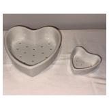 PILLIVUYT France Heart-Shaped White Porcelain Dish Drainers Set PILLIVUYT France Heart-Shaped White Porcelain Dish Drainers Set