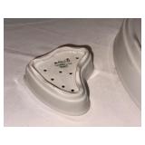 PILLIVUYT France Heart-Shaped White Porcelain Dish Drainers Set PILLIVUYT France Heart-Shaped White Porcelain Dish Drainers Set