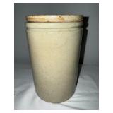 Antique English Lidded 2 lb Stoneware Popcorn Crock Antique English Lidded 2 lb Stoneware Popcorn Crock
