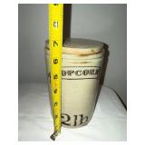 Antique English Lidded 2 lb Stoneware Popcorn Crock Antique English Lidded 2 lb Stoneware Popcorn Crock
