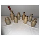 Lot of 8 Antique English  Stoneware Bottles - Rustic Decor Collection Lot of 8 Antique English  Stoneware Bottles - Rustic Decor Collection
