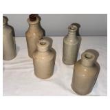 Lot of 8 Antique English  Stoneware Bottles - Rustic Decor Collection Lot of 8 Antique English  Stoneware Bottles - Rustic Decor Collection