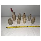 Lot of 8 Antique English  Stoneware Bottles - Rustic Decor Collection Lot of 8 Antique English  Stoneware Bottles - Rustic Decor Collection