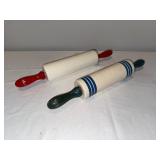 Lot of 2 Vintage English Ironstone Ceramic Rolling Pins - Saddler & Nutbrown, Made in England Lot of 2 Vintage English Ironstone Ceramic Rolling Pins - Saddler & Nutbrown, Made in England