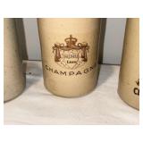 Antique English Stoneware Champagne Bottles Lot of 3 - Unique Branding Antique English Stoneware Champagne Bottles Lot of 3 - Unique Branding