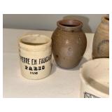 Antique European Ceramic Pots Collection - 5 Assorted Pieces with Distinct Markings Antique European Ceramic Pots Collection - 5 Assorted Pieces with Distinct Markings