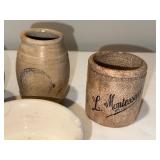Antique European Ceramic Pots Collection - 5 Assorted Pieces with Distinct Markings Antique European Ceramic Pots Collection - 5 Assorted Pieces with Distinct Markings