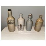 Vintage Ironstone English Bottle Lot Including Plynine Co. Edinburgh Ammonia Vintage Ironstone English Bottle Lot Including Plynine Co. Edinburgh Ammonia