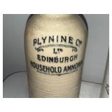 Vintage Ironstone English Bottle Lot Including Plynine Co. Edinburgh Ammonia Vintage Ironstone English Bottle Lot Including Plynine Co. Edinburgh Ammonia