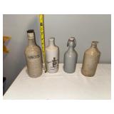 Vintage Ironstone English Bottle Lot Including Plynine Co. Edinburgh Ammonia Vintage Ironstone English Bottle Lot Including Plynine Co. Edinburgh Ammonia