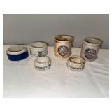Collection of Antique English Advertising Ironstone Apothecary and Kitchen Jars Collection of Antique English Advertising Ironstone Apothecary and Kitchen Jars