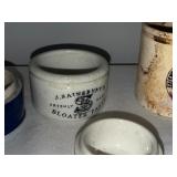 Collection of Antique English Advertising Ironstone Apothecary and Kitchen Jars Collection of Antique English Advertising Ironstone Apothecary and Kitchen Jars