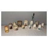 Lot of 13 English Decorative Ironstone Jars with Animal Designs Lot of 13 English Decorative Ironstone Jars with Animal Designs
