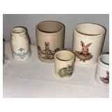 Lot of 13 English Decorative Ironstone Jars with Animal Designs Lot of 13 English Decorative Ironstone Jars with Animal Designs