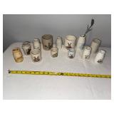 Lot of 13 English Decorative Ironstone Jars with Animal Designs Lot of 13 English Decorative Ironstone Jars with Animal Designs