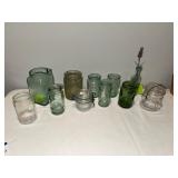 Assorted Decorative English Glass Jars & Bottles Collection Assorted Decorative English Glass Jars & Bottles Collection