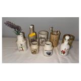 Antique English Ironstone Bottle and Jar Collection and Digoin France Piece Antique English Ironstone Bottle and Jar Collection and Digoin France Piece