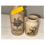 Antique English Ironstone Bottle and Jar Collection and Digoin France Piece Antique English Ironstone Bottle and Jar Collection and Digoin France Piece