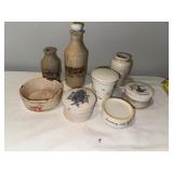 Antique English Ironstone Lot: Jars, Lidded Containers & More Antique English Ironstone Lot: Jars, Lidded Containers & More