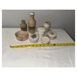 Antique English Ironstone Lot: Jars, Lidded Containers & More Antique English Ironstone Lot: Jars, Lidded Containers & More