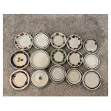 Collection of 16 Vintage Floral Pattern Butter Pats and Small Dishes Collection of 16 Vintage Floral Pattern Butter Pats and Small Dishes