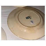 Set of 6 Vintage Flo Blue and French Ironstone Plates with Scenic Designs Set of 6 Vintage Flo Blue and French Ironstone Plates with Scenic Designs