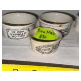 Rare Antique Ironstone English Advertising Potted Meat & Cold Cream Paste Pots Collection Rare Antique Ironstone English Advertising Potted Meat & Cold Cream Paste Pots Collection