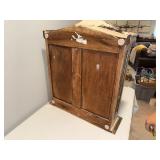 Vintage Distressed Wooden Cabinet with Glass Doors Vintage Distressed Wooden Cabinet with Glass Doors