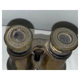 Vintage Chevalier Opticien Paris Binoculars with Brass Finish Vintage Chevalier Opticien Paris Binoculars with Brass Finish