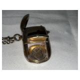 Vintage Silver Plated Combination Vesta and Sovereign Case Vintage Silver Plated Combination Vesta and Sovereign Case