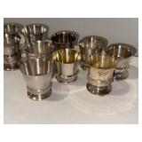 Set of 9 French Silver-Colored Engraved Goblets Set of 9 French Silver-Colored Engraved Goblets